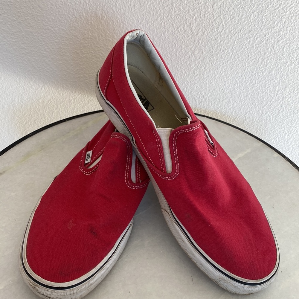 Vans slip on red size 12